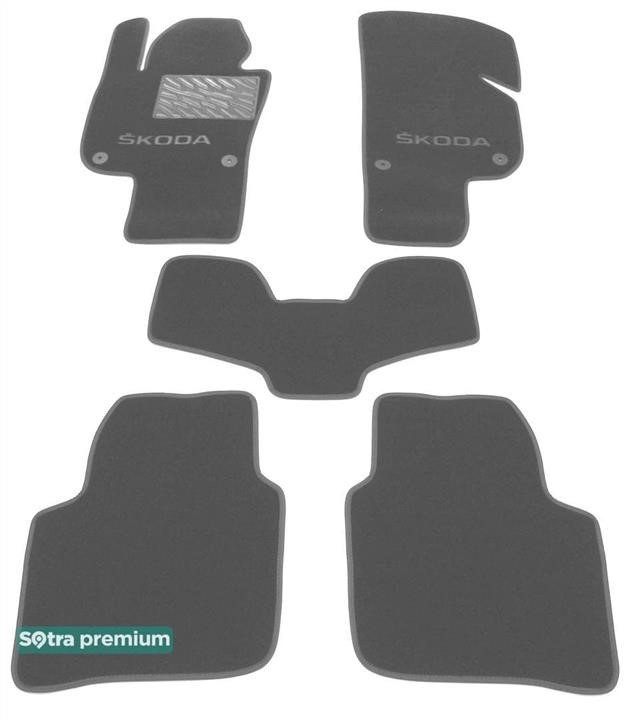 Sotra 90664-CH-GREY The carpets of the Sotra interior are two-layer Premium gray for Skoda Superb (mkII)(B6) (without electrically adjustable seats) 2008-2015, set 90664CHGREY