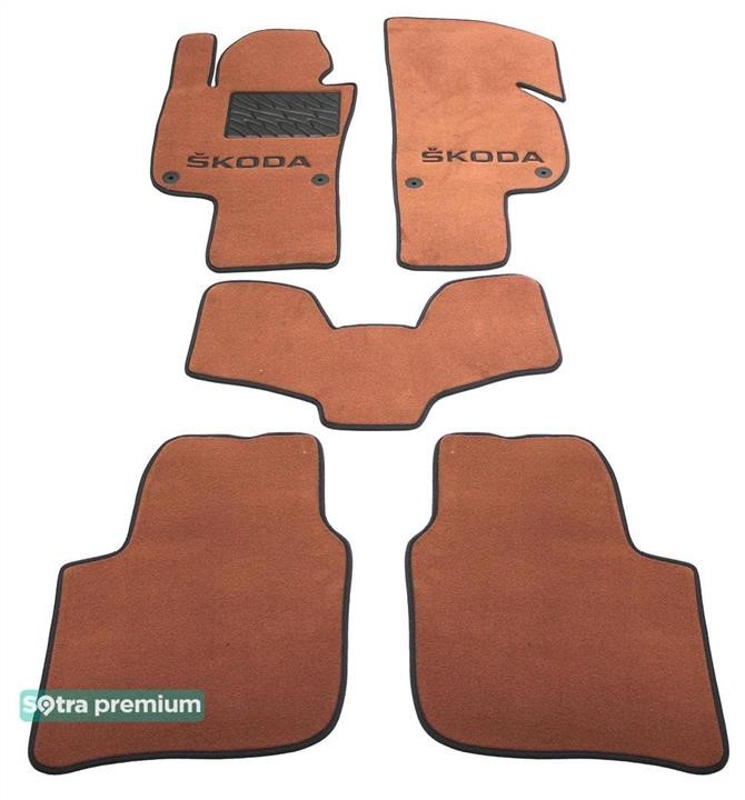 Sotra 90664-CH-TERRA The carpets of the Sotra interior are two-layer Premium terracotta for Skoda Superb (mkII)(B6) (without electrically adjustable seats) 2008-2015, set 90664CHTERRA