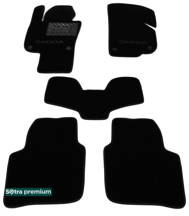Sotra 90665-CH-GRAPHITE The carpets of the Sotra interior are two-layer Premium dark-gray for Skoda Superb (mkII)(B6) (with electrically adjustable seats) 2008-2015, set 90665CHGRAPHITE