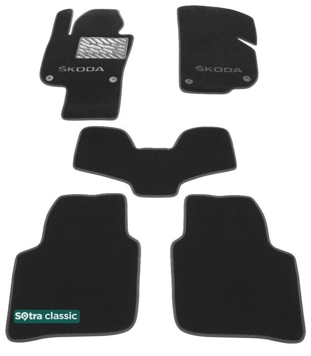 Sotra 90665-GD-GREY The carpets of the Sotra interior are two-layer Classic gray for Skoda Superb (mkII)(B6) (with electrically adjustable seats) 2008-2015, set 90665GDGREY