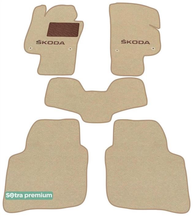 Sotra 90664-CH-BEIGE The carpets of the Sotra interior are two-layer Premium beige for Skoda Superb (mkII)(B6) (without electrically adjustable seats) 2008-2015, set 90664CHBEIGE