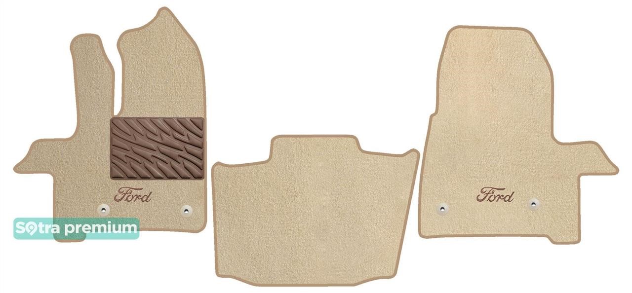 Sotra 90774-CH-BEIGE The carpets of the Sotra interior are two-layer Premium beige for Ford Transit/Tourneo Custom (mkI) (1 row) 2017-, set 90774CHBEIGE