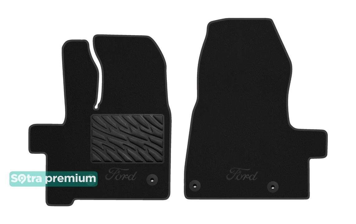 Sotra 90821-CH-BLACK The carpets of the Sotra interior are two-layer Premium black for Ford Transit/Tourneo Custom (mkI) (3 seats) (1 row) 2018- automatic transmission, set 90821CHBLACK