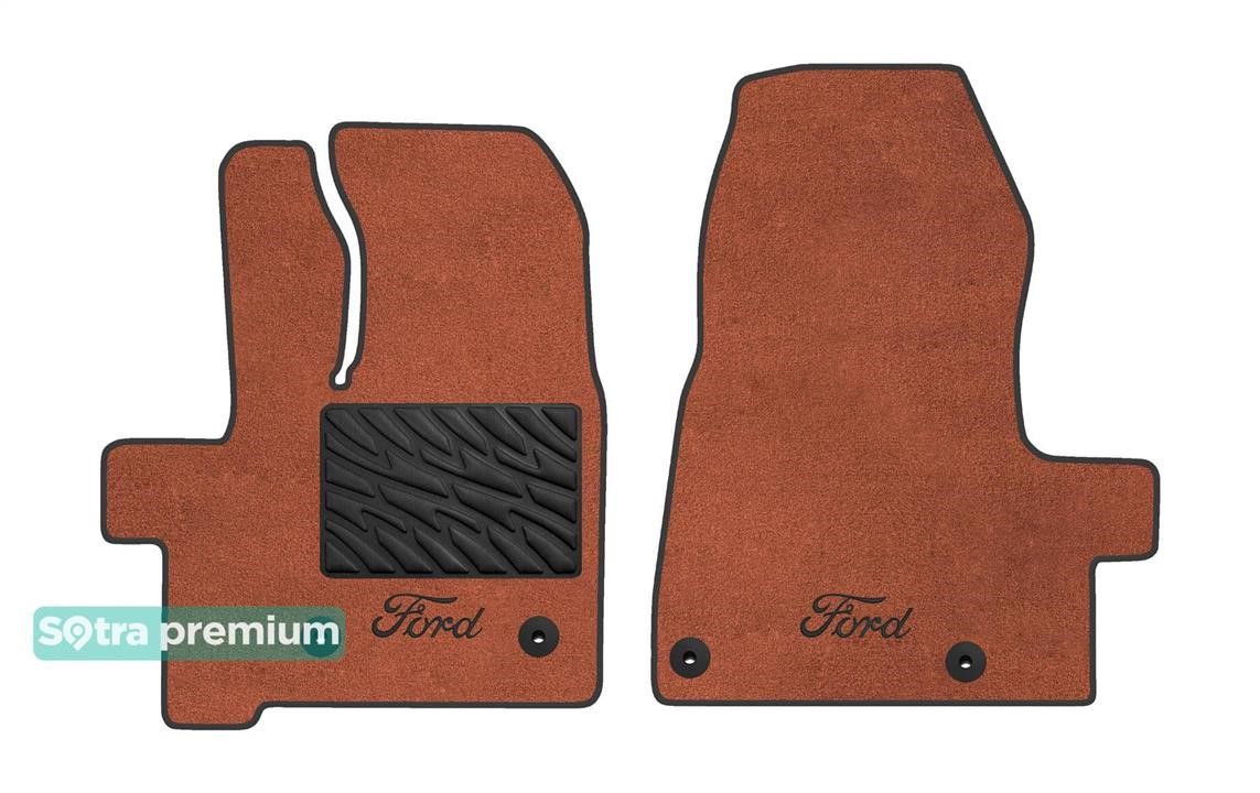 Sotra 90821-CH-TERRA The carpets of the Sotra interior are two-layer Premium terracotta for Ford Transit/Tourneo Custom (mkI) (3 seats) (1 row) 2018- automatic transmission, set 90821CHTERRA