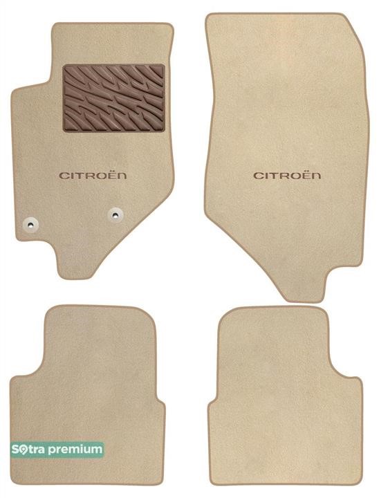 Sotra 90777-CH-BEIGE The carpets of the Sotra interior are two-layer Premium beige for Citroen C4 (mkIII) (not electric) 2020-, set 90777CHBEIGE