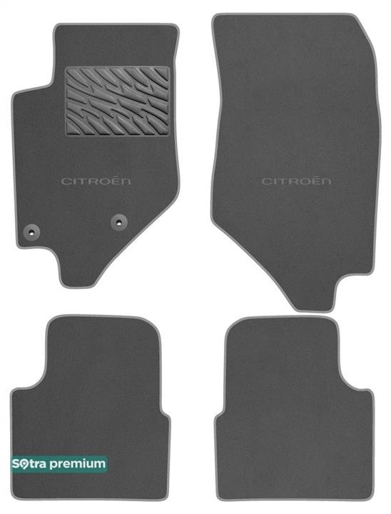 Sotra 90777-CH-GREY The carpets of the Sotra interior are two-layer Premium gray for Citroen C4 (mkIII) (not electric) 2020-, set 90777CHGREY