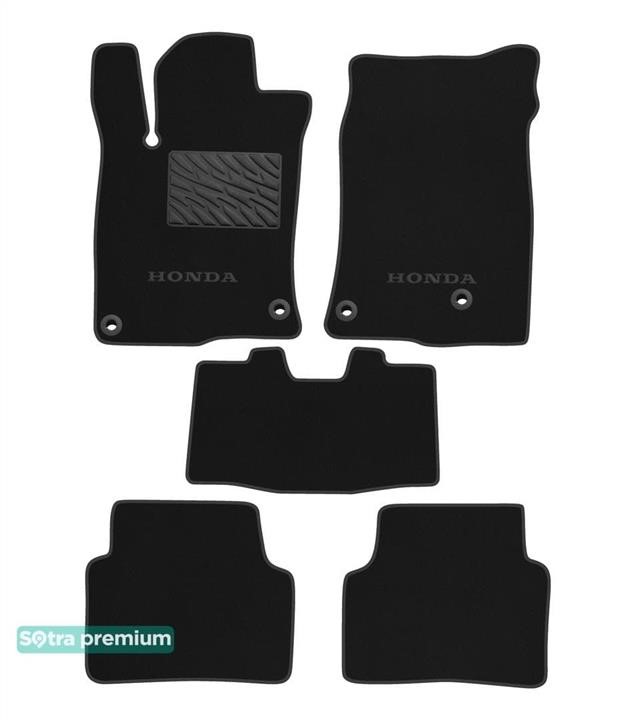 Sotra 90805-CH-BLACK The carpets of the Sotra interior are two-layer Premium black for Honda Civic (mkX) 2015-2021, set 90805CHBLACK