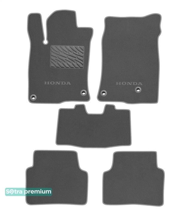 Sotra 90805-CH-GREY The carpets of the Sotra interior are two-layer Premium gray for Honda Civic (mkX) 2015-2021, set 90805CHGREY