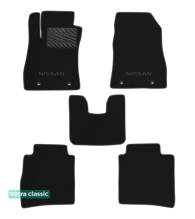 Sotra 90808-GD-BLACK The carpets of the Sotra interior are two-layer Classic black for Nissan Sentra (mkVII)(B17) 2012-2019, set 90808GDBLACK