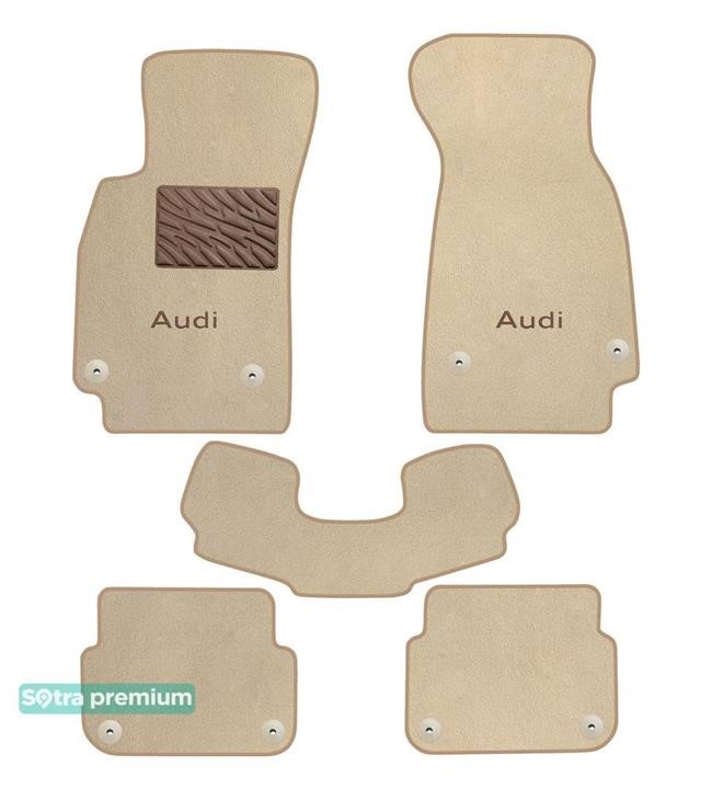 Sotra 90856-CH-BEIGE The carpets of the Sotra interior are two-layer Premium beige for Audi A6/S6/RS6 (mkIII)(C6)(37.5 mm between 2nd row clips) 2004-2008, set 90856CHBEIGE