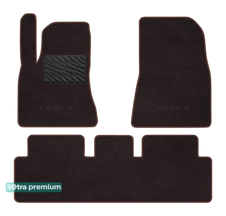 Sotra 90934-CH-CHOCO The carpets of the Sotra interior are two-layer Premium brown for Tesla Model 3 (mkI) 12/2020-, set 90934CHCHOCO