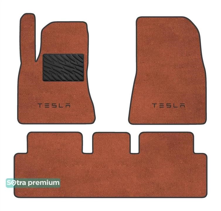 Sotra 90934-CH-TERRA The carpets of the Sotra interior are two-layer Premium terracotta for Tesla Model 3 (mkI) 12/2020-, set 90934CHTERRA