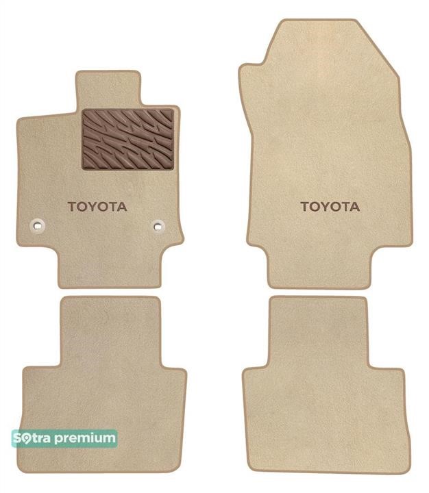 Sotra 90939-CH-BEIGE The carpets of the Sotra interior are two-layer Premium beige for Toyota RAV4 (mkV) (hybrid) 2018-, set 90939CHBEIGE