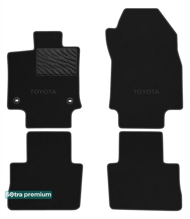 Sotra 90939-CH-BLACK The carpets of the Sotra interior are two-layer Premium black for Toyota RAV4 (mkV) (hybrid) 2018-, set 90939CHBLACK