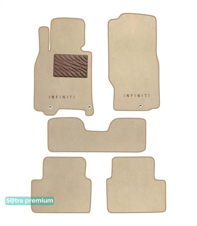Sotra 90871-CH-BEIGE The carpets of the Sotra interior are two-layer Premium beige for Infiniti G (mkIV) (3 clips) 2006-2013, set 90871CHBEIGE