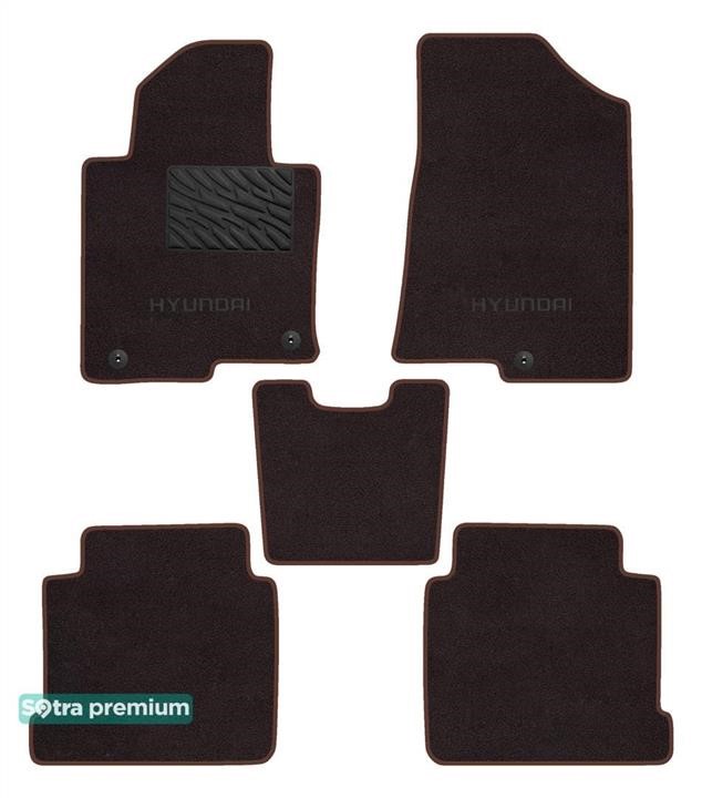 Sotra 90929-CH-CHOCO The carpets of the Sotra interior are two-layer Premium brown for Hyundai Sonata (mkVII) 2015-2019 (KOR), set 90929CHCHOCO
