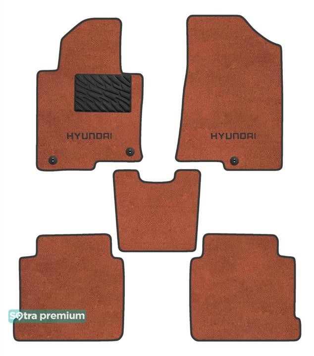 Sotra 90929-CH-TERRA The carpets of the Sotra interior are two-layer Premium terracotta for Hyundai Sonata (mkVII) 2015-2019 (KOR), set 90929CHTERRA