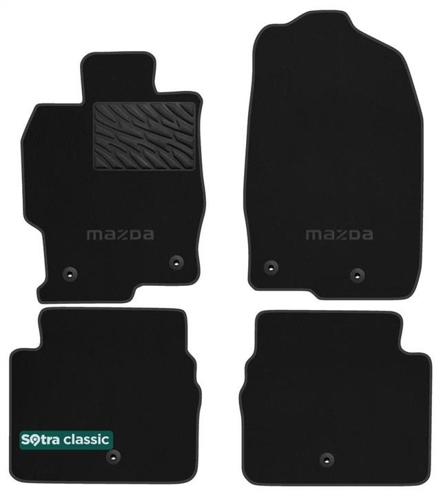 Sotra 90962-GD-BLACK The carpets of the Sotra interior are two-layer Classic black for Mazda 6 (mkII) 2007-2012, set 90962GDBLACK