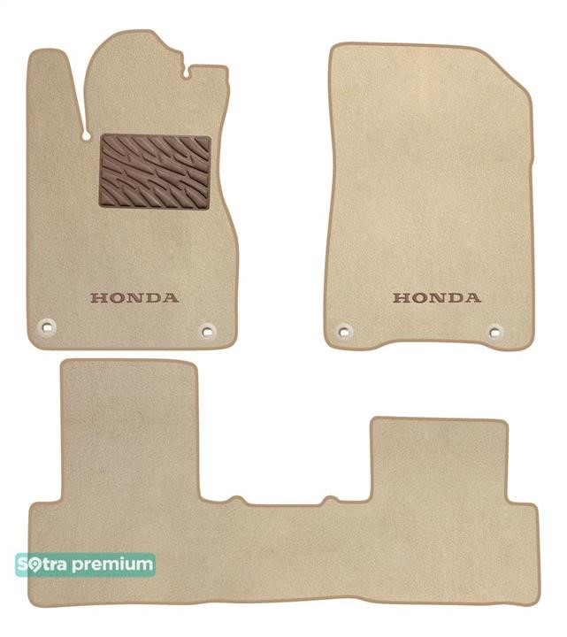 Sotra 90968-CH-BEIGE The carpets of the Sotra interior are two-layer Premium beige for Honda CR-V (mkIV) (4 clips) 2012-2018, set 90968CHBEIGE