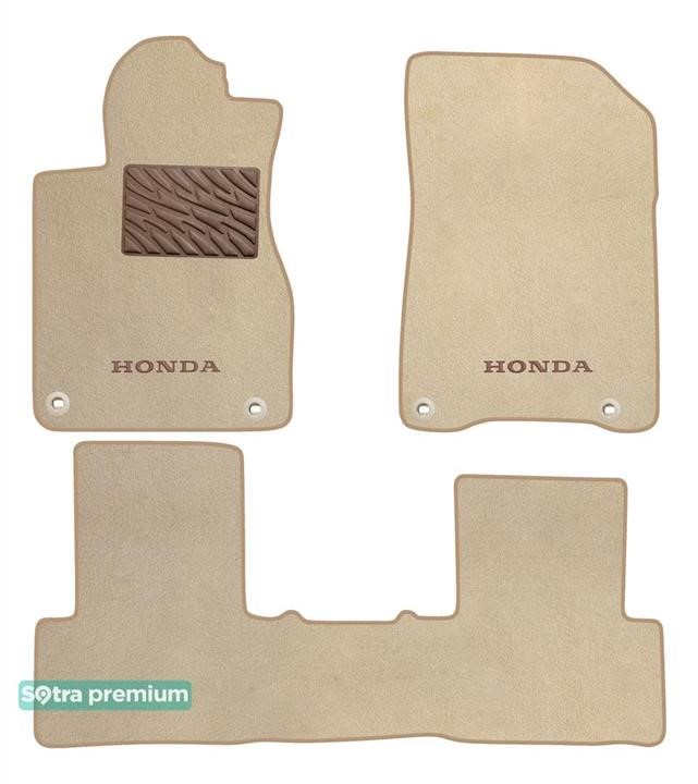 Sotra 90969-CH-BEIGE The carpets of the Sotra interior are two-layer Premium beige for Honda CR-V (mkIV)(4 clips)(with subwoofer) 2012-2018, set 90969CHBEIGE