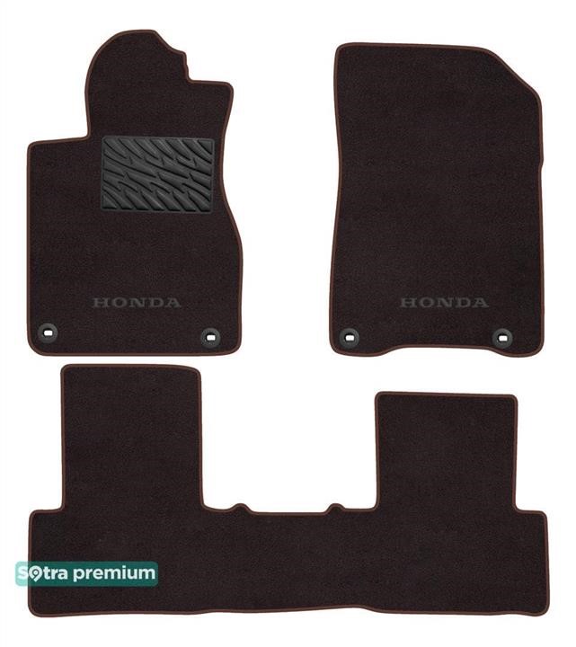 Sotra 90969-CH-CHOCO The carpets of the Sotra interior are two-layer Premium brown for Honda CR-V (mkIV)(4 clips)(with subwoofer) 2012-2018, set 90969CHCHOCO
