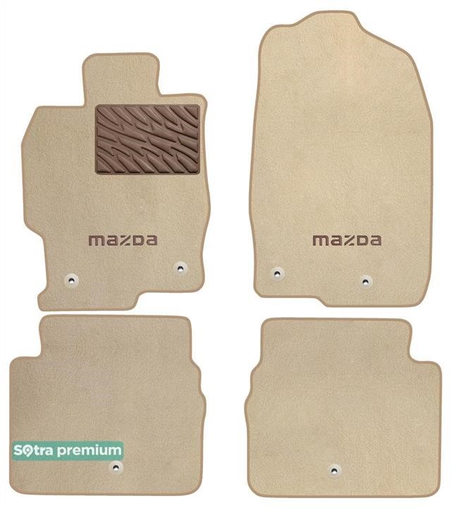Sotra 90962-CH-BEIGE The carpets of the Sotra interior are two-layer Premium beige for Mazda 6 (mkII) 2007-2012, set 90962CHBEIGE