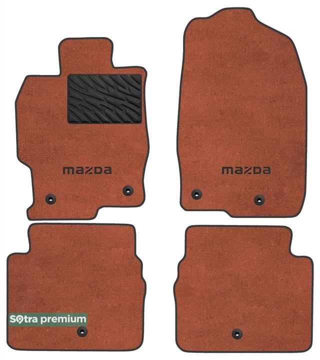 Sotra 90962-CH-TERRA The carpets of the Sotra interior are two-layer Premium terracotta for Mazda 6 (mkII) 2007-2012, set 90962CHTERRA
