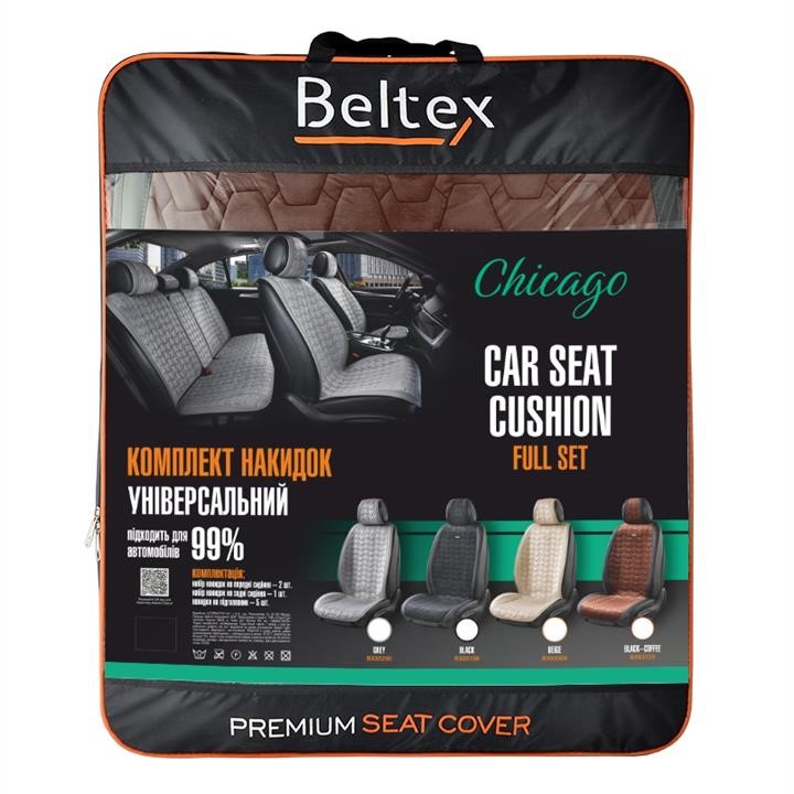 Premium seat cover set Chicago, black-coffee Beltex 85120