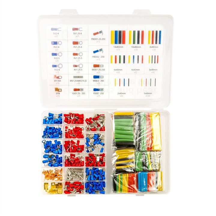 AMiO 03031 Set of connectors and heat-shrinkable tubes in a box, 678 pcs. 03031