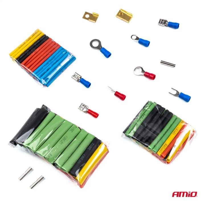Set of connectors and heat-shrinkable tubes in a box, 678 pcs. AMiO 03031