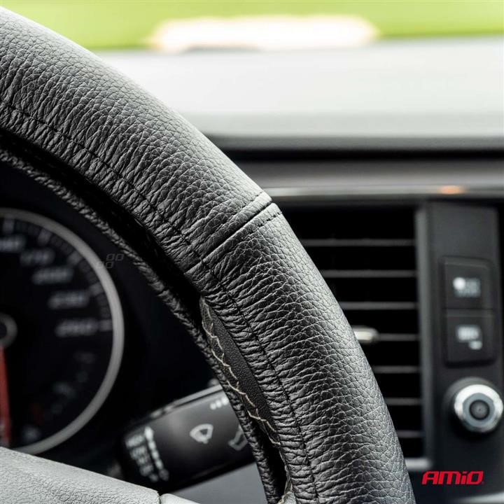 Steering wheel cover genuine leather XXXXL 49-51 cm AMiO 01771