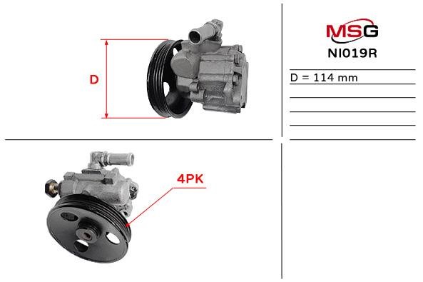 MSG Rebuilding NI019R Power steering pump reconditioned NI019R