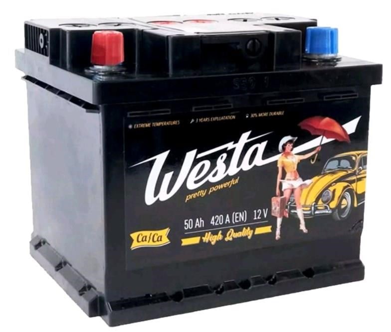 Westa WPP501 Battery WESTA 6CT-50 Pretty Powerful 12V 50Ah 420(EN) L+ WPP501