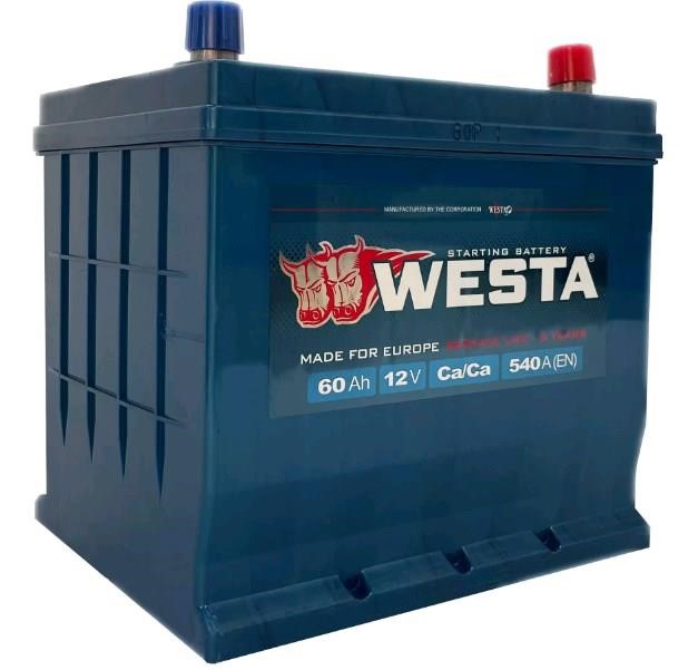 Westa WA600 Battery WESTA 6CT-60 JIS ASIA 12V 60Ah 450(EN) R+ WA600