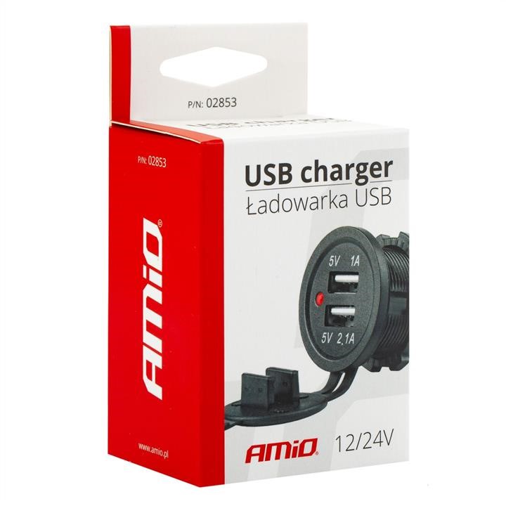 Waterproof phone charger 2xUSB 12/24V MOD-03 AMiO 02853