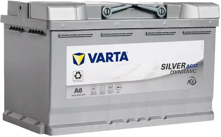 Varta 580901080J382 Battery Varta Silver Dynamic AGM 12V 80AH 800A(EN) R+ 580901080J382