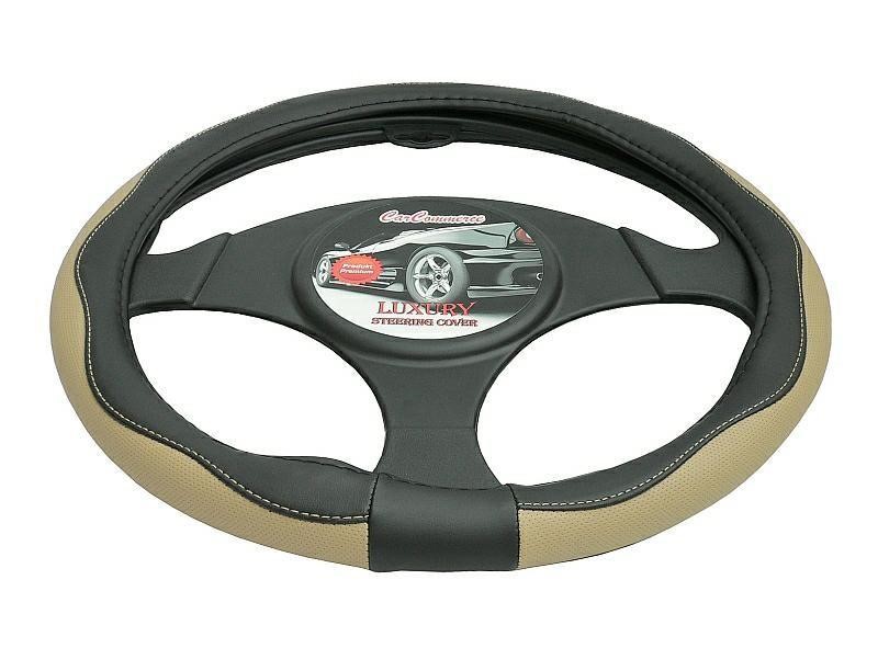 Carcommerce 42400 Steering Wheel Cover - Luxury - Beige 42400