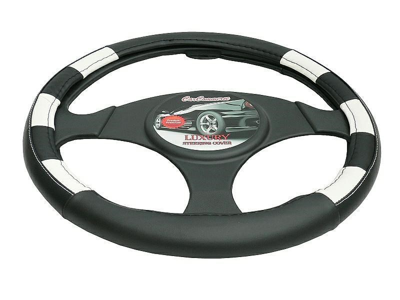 Carcommerce 42406 Steering Wheel Cover - Luxury - White 42406