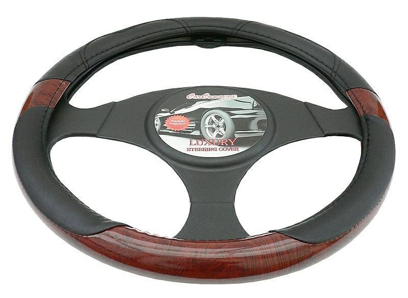 Carcommerce 42548 Steering Wheel Cover - Luxury - Wooden 42548