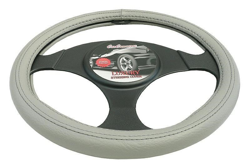 Carcommerce 42746 Steering Wheel Cover - Luxury - Grey 42746