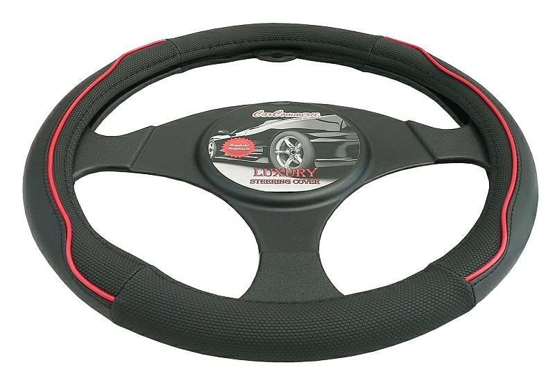 Carcommerce 42747 Steering Wheel Cover - Luxury - Black 42747
