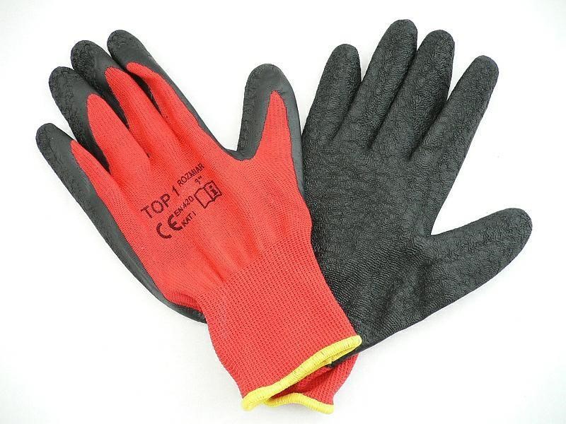Carcommerce 42580 Working Gloves Coated Black - Red 42580