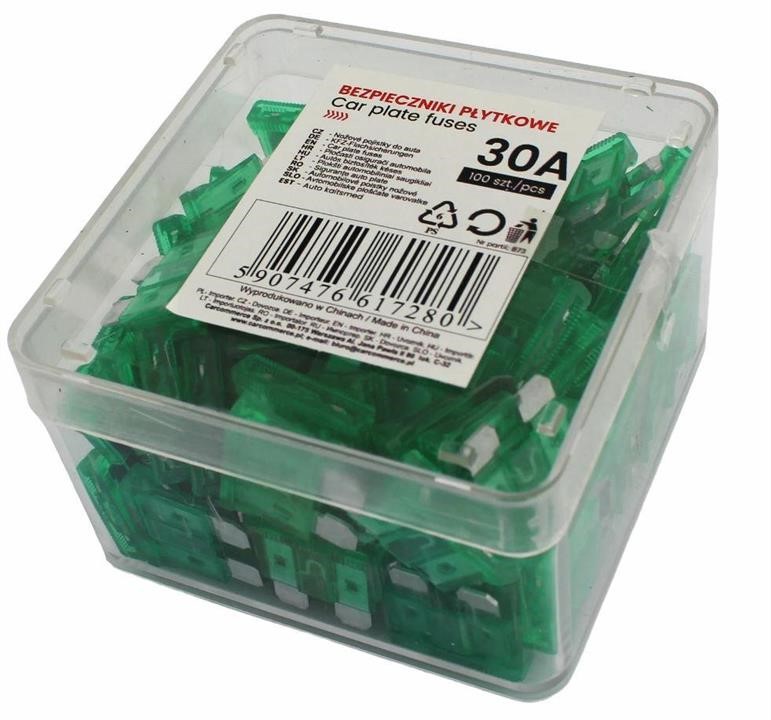 Carcommerce 61728 Medium car fuse - 100 pcs/plastic box - 30A 61728