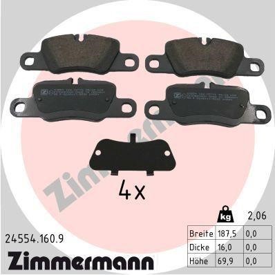 Otto Zimmermann 24554.160.9 Brake Pad Set, disc brake 245541609