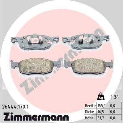 Otto Zimmermann 26444.170.1 Brake Pad Set, disc brake 264441701