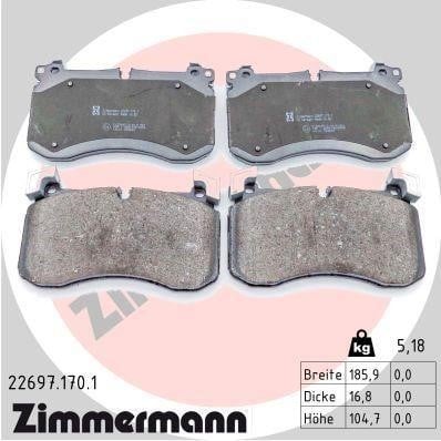 Otto Zimmermann 22697.170.1 Brake Pad Set, disc brake 226971701