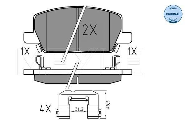 Disc brake pad set Chevrolet Tracker: 0252231119 Meyle Brake pad set