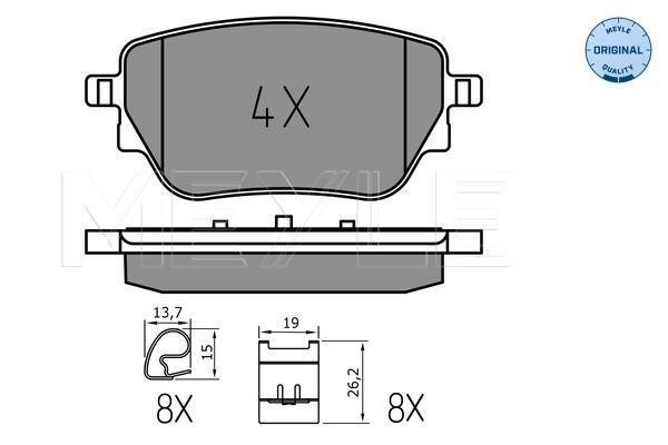Disc brake pad set Mercedes CLA: 0252298617 Meyle Brake pad set