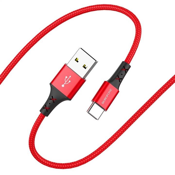 Borofone BX20CR Borofone BX20 USB to Type-C 2A, 1m, nylon, TPE connectors, Red BX20CR