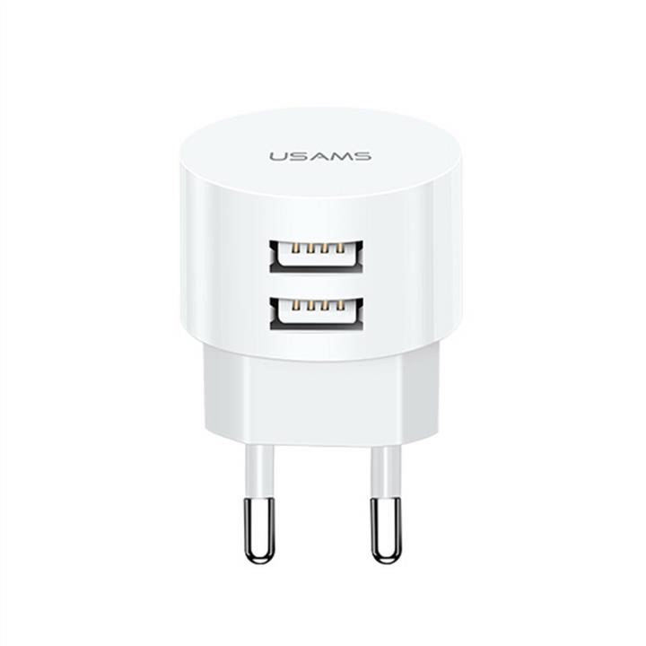 Usams XTXLOGT1804 AC charger Usams Travel Charging Set Send-Tu Series (T20 Dual USB Round Charger+U35 lightning cable) White XTXLOGT1804